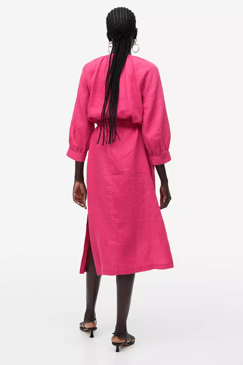 Buy H&M Linen tiebelt dress Online ZALORA Malaysia