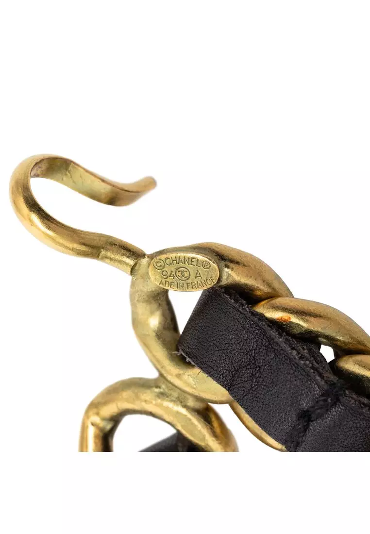 Chanel Pre-Loved Chanel Gold Plated Cc Leather Woven  display picture 2
