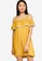 ZALORA BASICS yellow Embroidered Cold Shoulder Mini Dress 96216AA41B7D2BGS_1