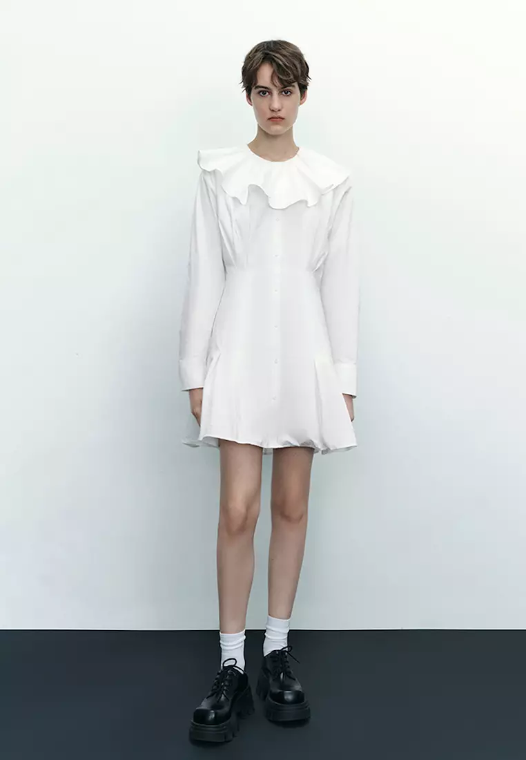 女装荷叶边宽松连衣裙