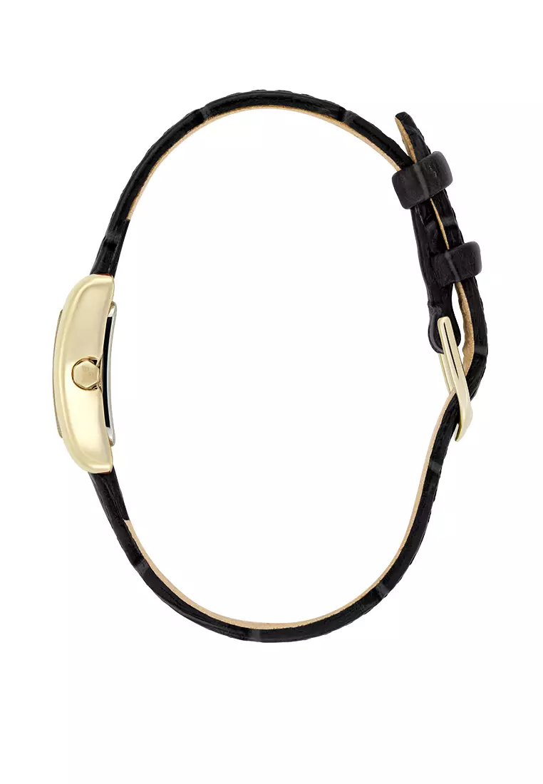 Olivia Burton Mini Grove Gold & Black Croc Leather Strap 16mm - 24000284