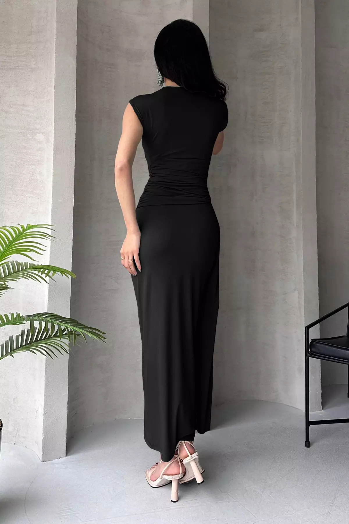 Black Bodycon Maxi Elegant Evening Prom Dress