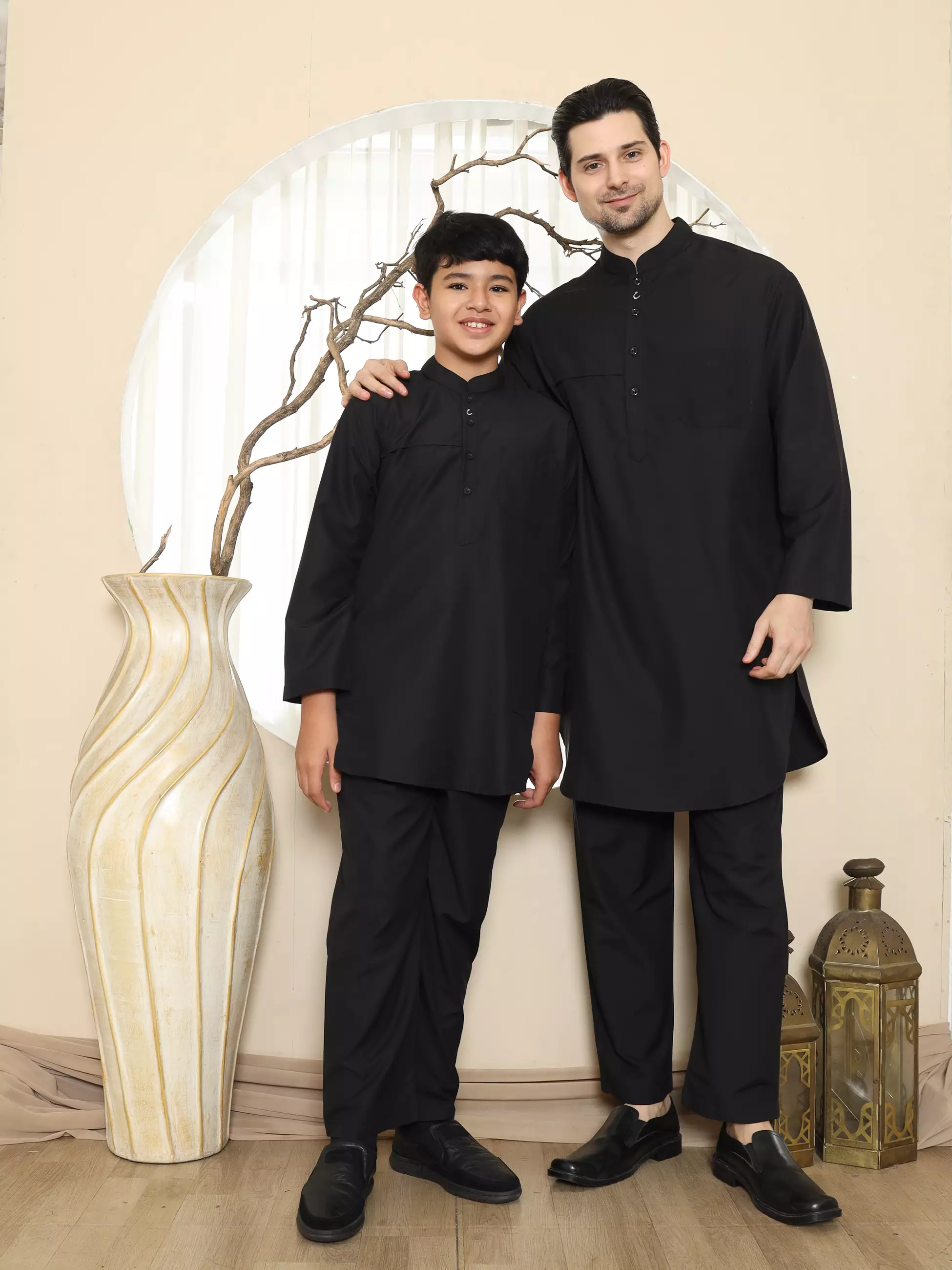 Setelan Baju Koko Sarimbit Kurta Pakistan PK 10 Black