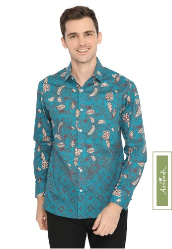 Jual Agrapana Damiono Baju Batik Slim Fit Pria Lengan Panjang Kemeja Batik Slimfit Pria Lengan Panjang Hem Batik Pria Premium Original Zalora Indonesia