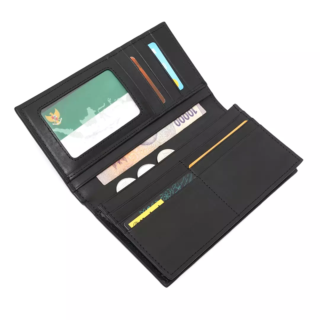 Medium Intrecciato Long Wallet Black