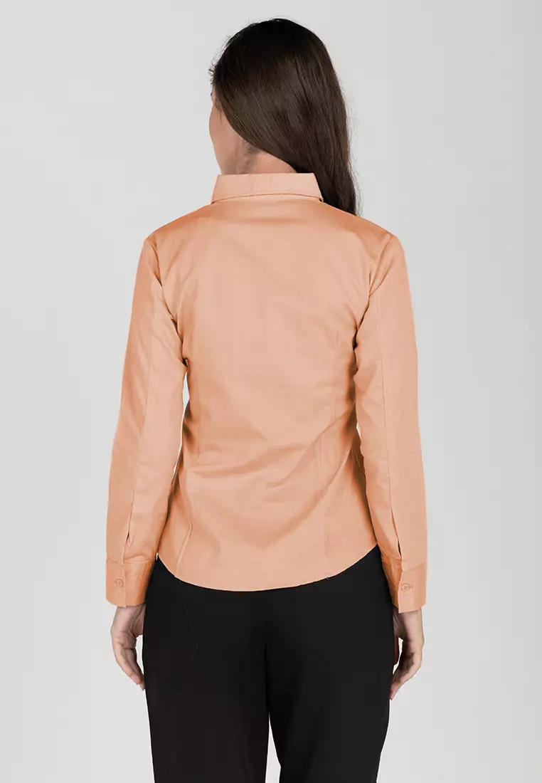 Della Long Sleeve Button Down Office Blouse