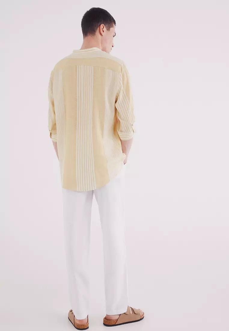 Slim Fit Linen Chino Pants