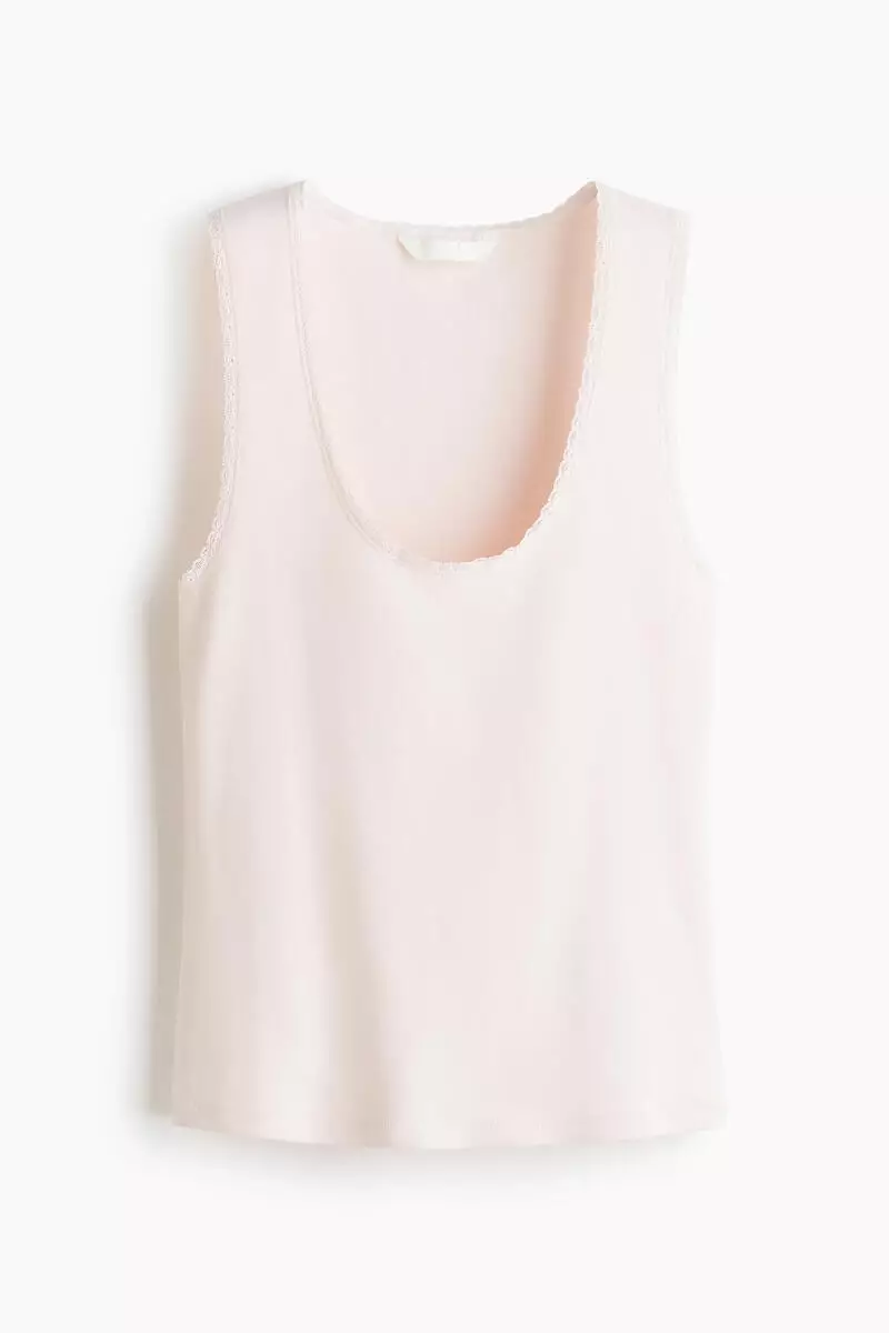Lace-trimmed vest top