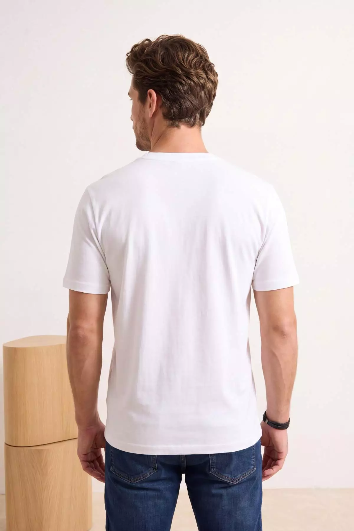 Gray- Ecru Oversized Pack Of 2 Basic 100% Cotton T-Shirts Tmnss24Ts00038