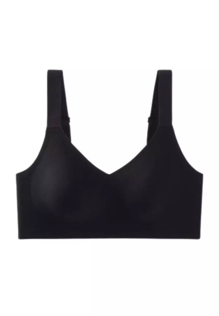 Premium Melissa Seamless Wireless Padded Support Bra in Black