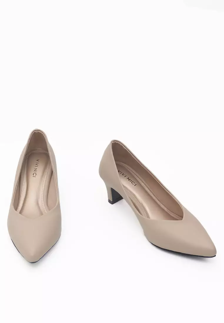 VIVI NICI - Anne Sepatu Wanita Hak 5 cm Cannoli Cream