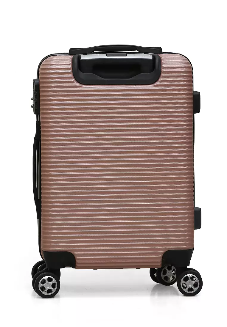 Carlton Koper Hardcase Unisex Size 20 Inch Uniqe Design Tas Travel Large Compartment Material ABS+PVC Coated ORIGINAL - Pink