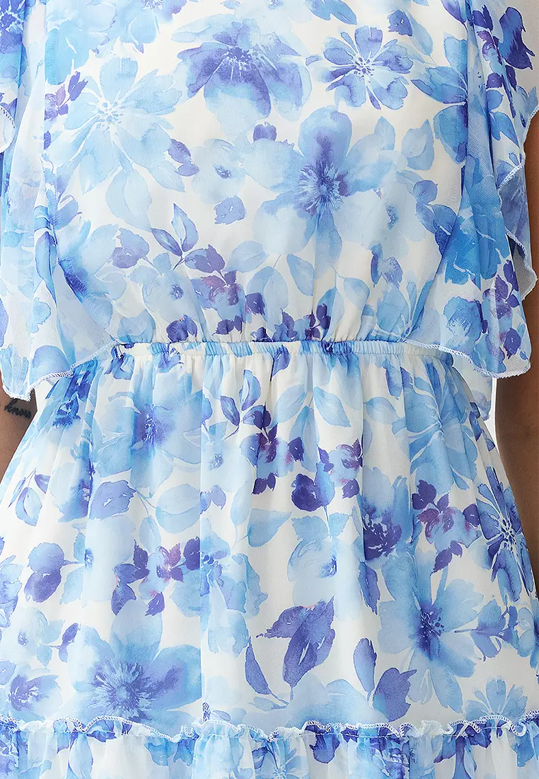 Ruffle Chiffon Mini Dress