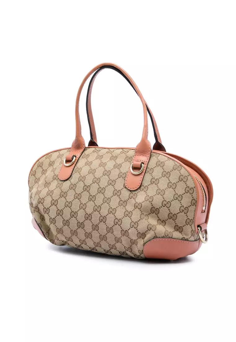 Pre-Loved Gucci Gg Canvas Heart Bit Satchel