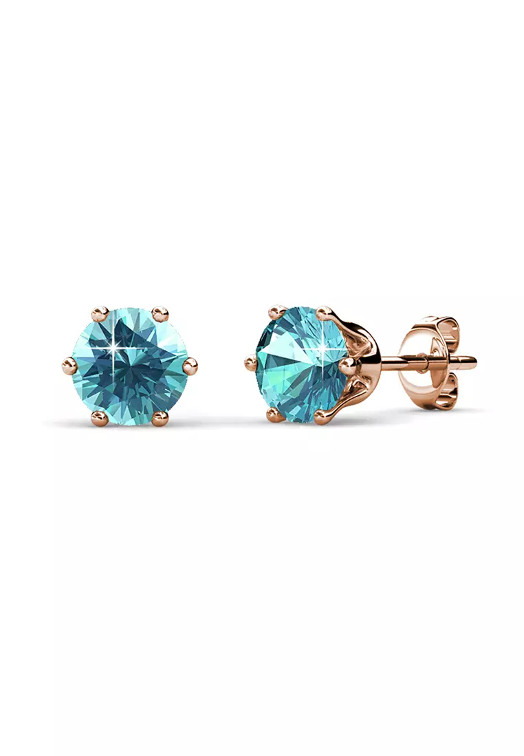 Birth Stone Earring December Blue Topaz RG - Anting Crystal by Her Jewellery