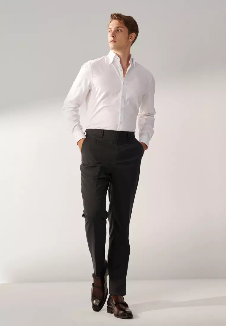 White Textured Classic Shirt