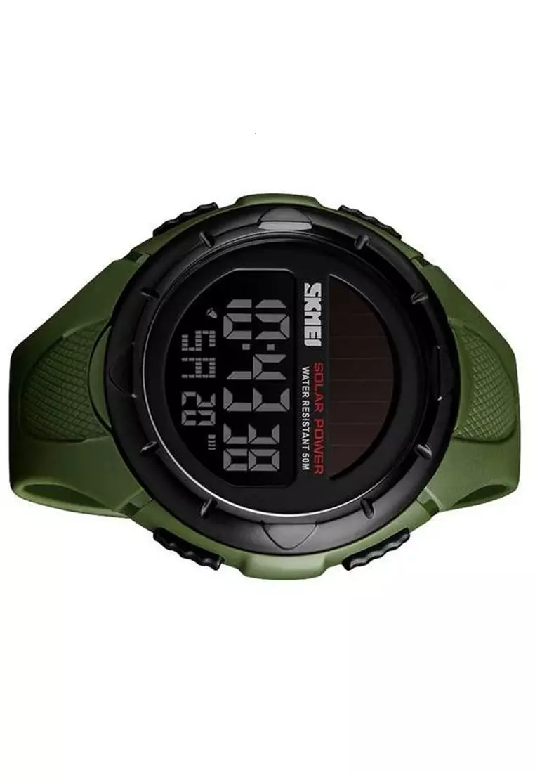 Jam Tangan Casual Tenaga Solar Pria Digital Waterproof Many Function Strap Tali Material Silicon JT92 ORIGINAL