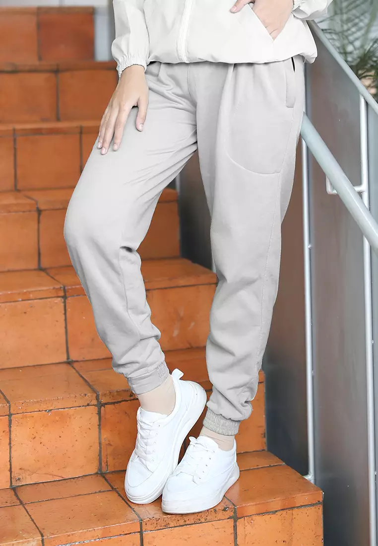 Zelena - Jazzy Jogger Pants | Celana Olahraga | Basic Sport Pants - Grey