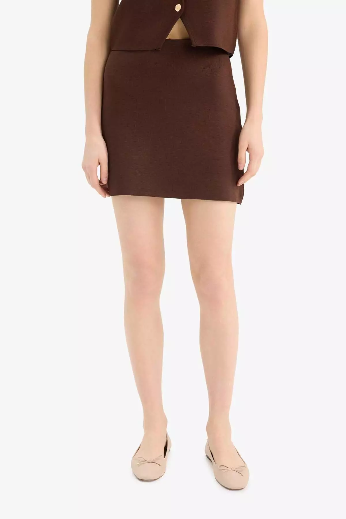 Basic Plain Soft Textured Mini Skirt E8417Ax25Sp