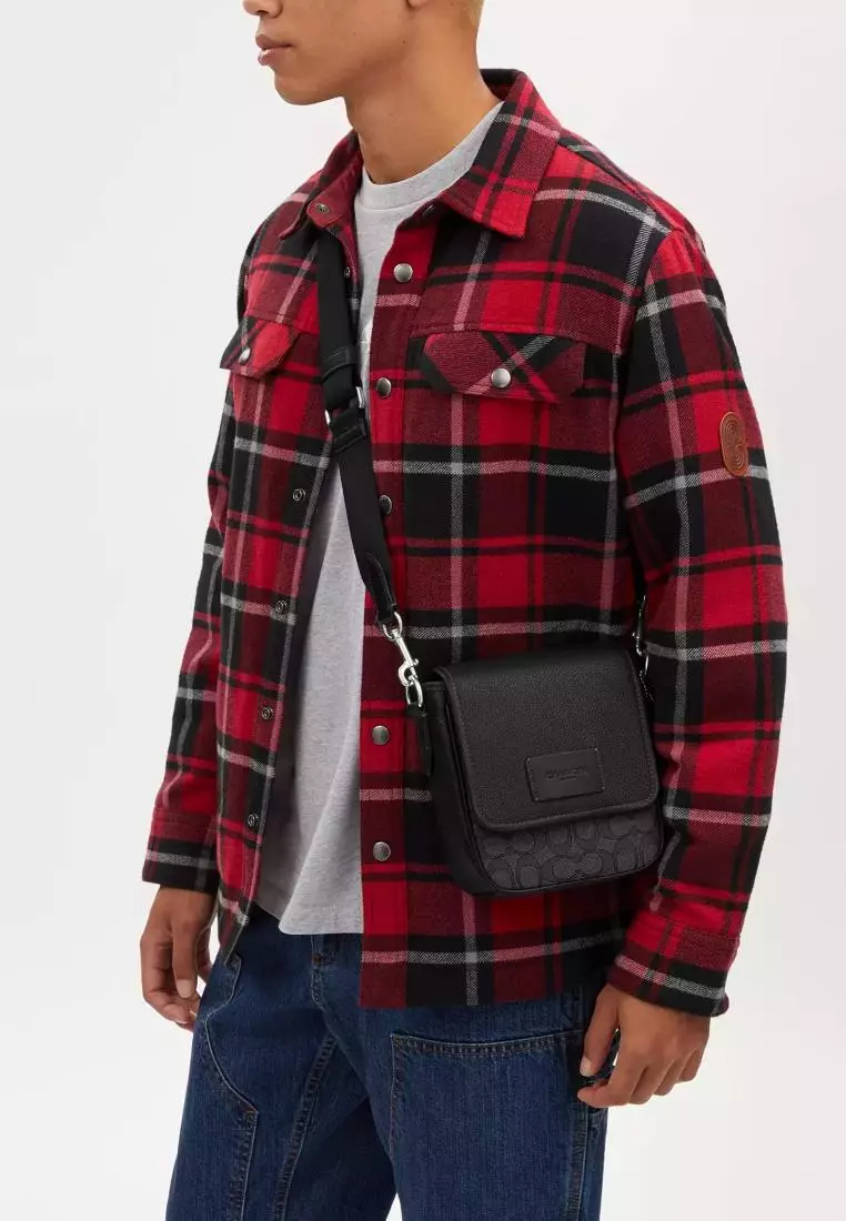 Coach Lucas Crossbody In Signature Jacquard Charcoal Black