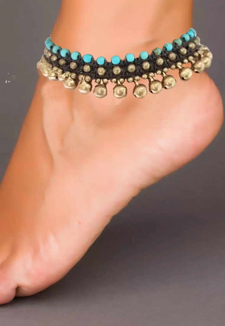 Beads Embellished Anklet Gelang kaki Wanita Turquoise