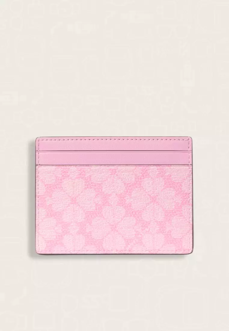 Kate Spade Boxed Spade Flower Small Slim Card Holder Parisian Rose Multi