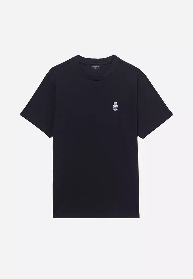 Buy Penshoppe Regular Fit T-Shirt with Crew Bear Patch Embroidery - Main Image