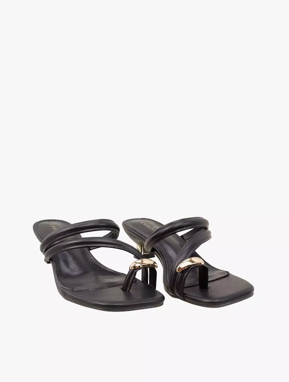 Payless Chrissie Womens Lenore Kitten Heel Sandals - Black_05