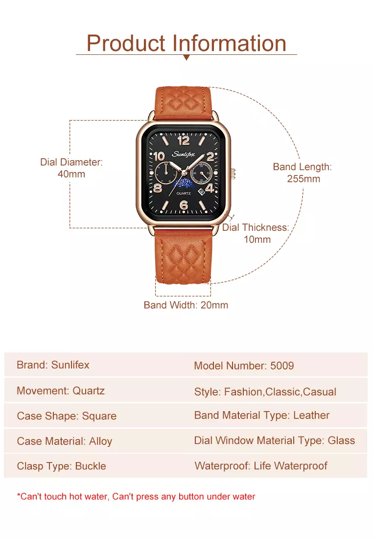 Jam Tangan Wanita Korean Kasual Mode Tali Kulit Kuarsa Jam Tangan Cewek Original brownblack