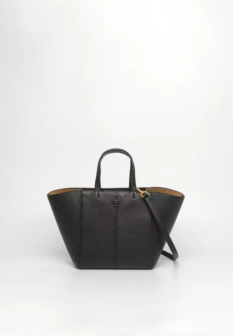 Tory burch black new arrivals pebbled leather tote
