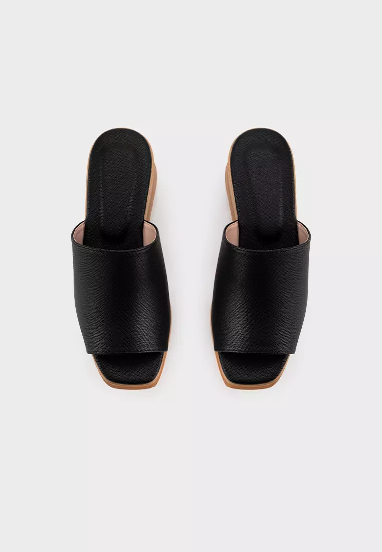CASUAL PLATFORM WEDGE HEEL SLIDE
