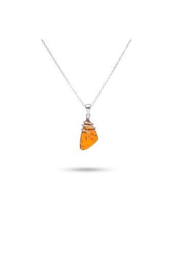 Millenne silver MILLENNE Multifaceted Baltic Amber Rustic Silver Pendant with 925 Sterling Silver E60C2AC0CD02D8GS_1