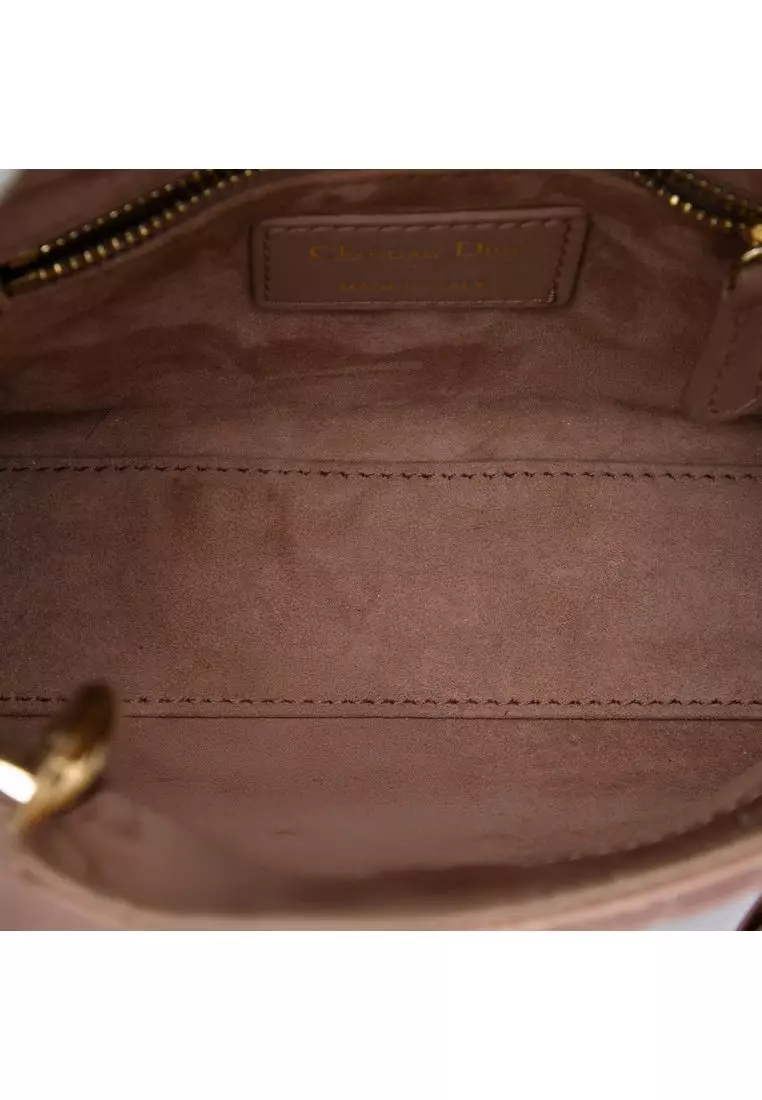 Pre-Loved Dior Mini Satin Cannage Swarovski Crystal Lady Dior