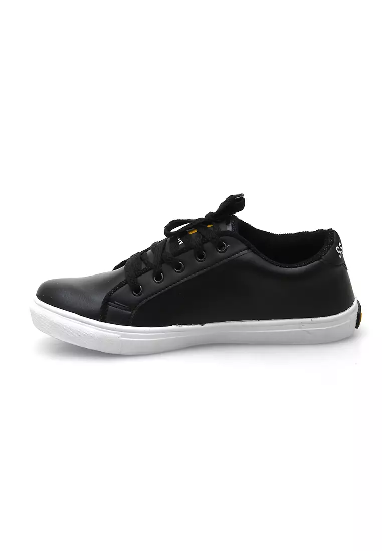 Anando Sepatu Sneakers Pria Casual Shoes Simple Design Material PU Leather ORIGINAL - Black