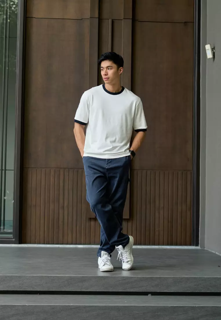 Kale Ringer White Black / Cotton Cloudy / Kaos Boxy Fit / Kaos Korea / Atasan Kaos Pria / Kaos Basic Pria