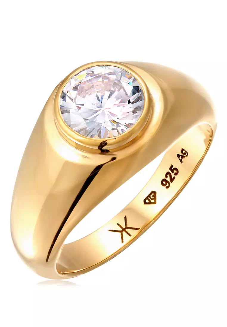 Ring Men Cubic Zirconia Gold Plated