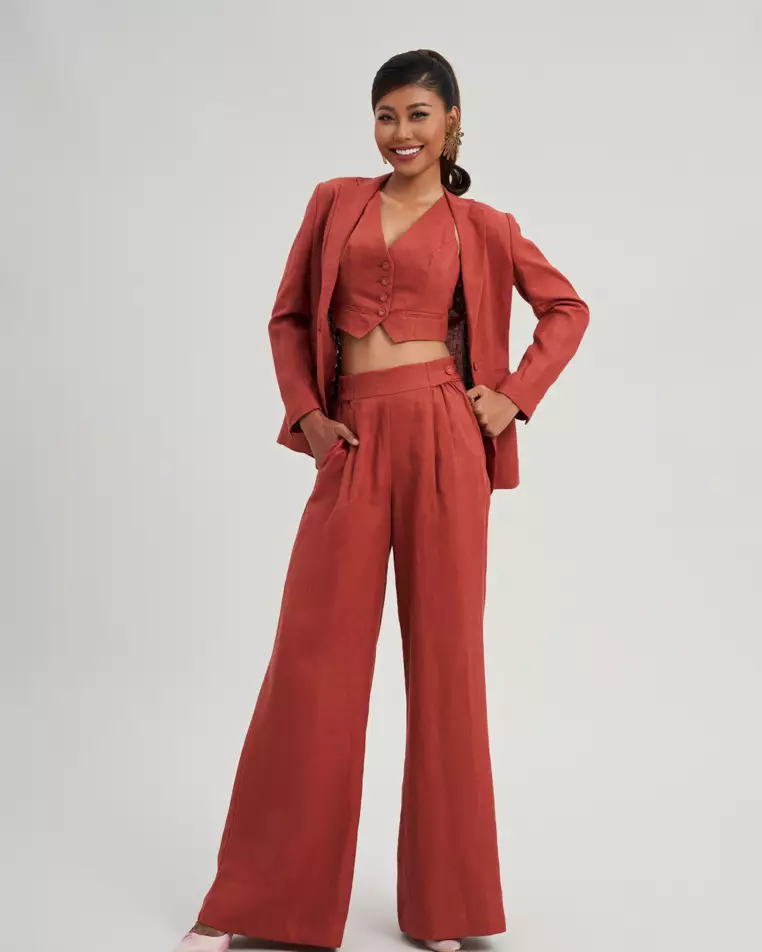 BURNT ORANGE LINEN JACKET