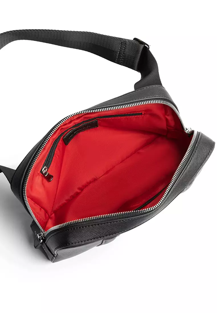 Manhattan Leather Sling Bag Black