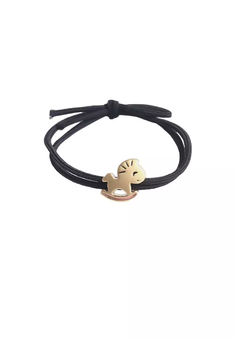 Kings Collection Black Trojan Horse Hair Rope (2 Piece Set) KCHM1139