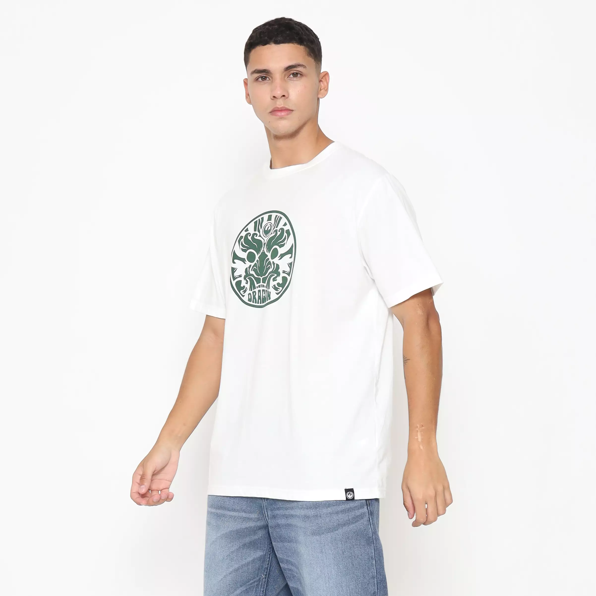 Dragon Kaos Lengan Pendek Elbraman Men Tee Off White Planet Surf