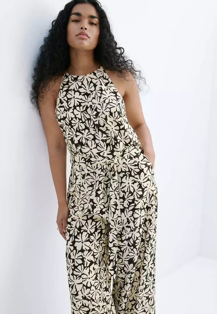 Floral Print Jumpsuit With Belt
