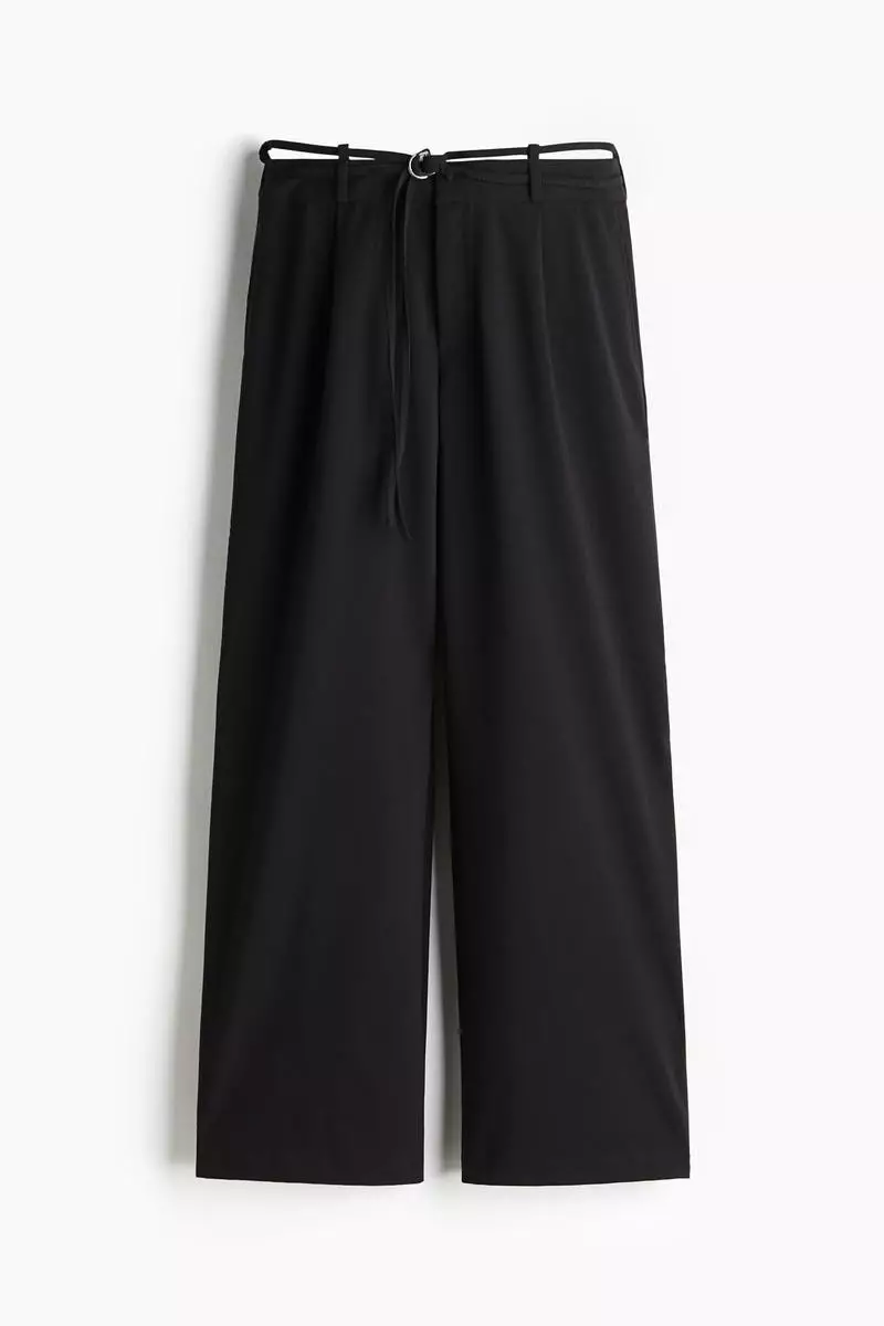 Belted tailored trousers