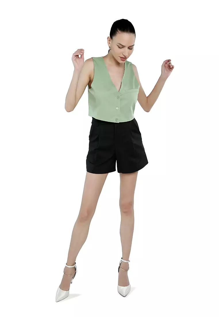 Rompi Kancing Kasual dengan Warna Hijau