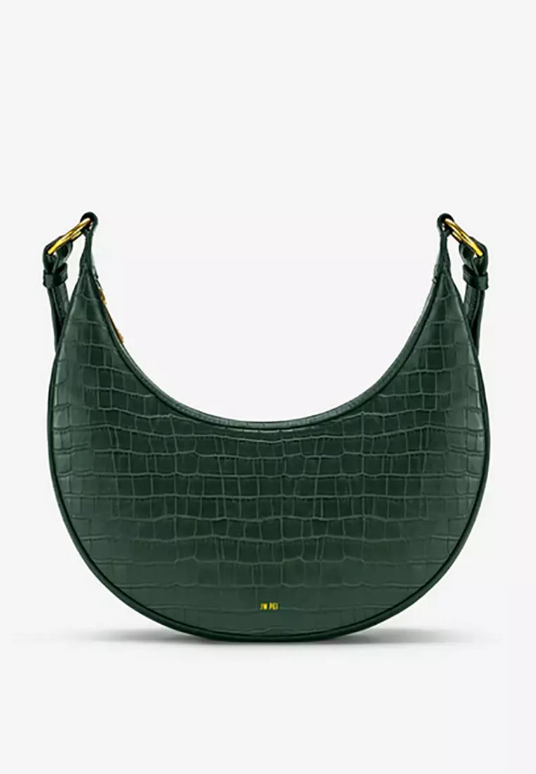 Carly Saddle Bag - Green Croc