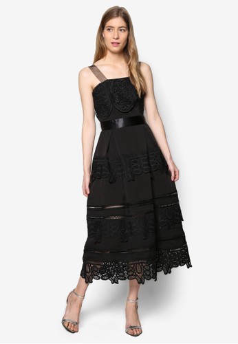 Lesley's 層次網帶蕾絲洋裝, 服飾esprit outlet 桃園, 洋裝