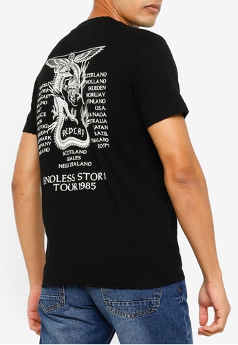 REPLAY black ENDLESS STORM TOUR 1985 crewneck t-shirt D92DBAA59C3891GS_1
