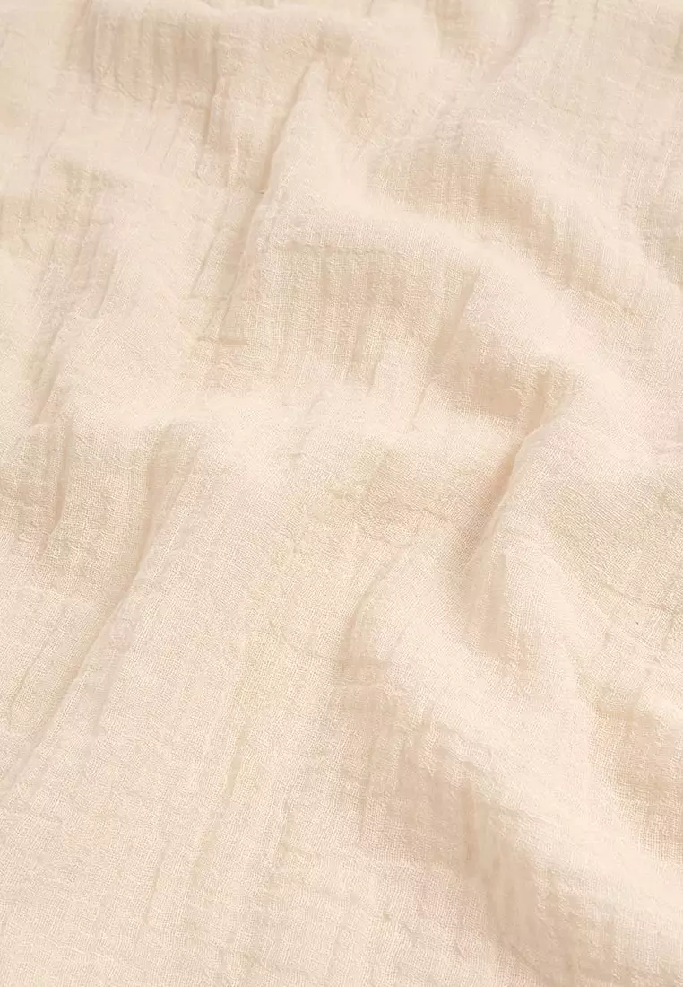 Linen Blend Fringed Scarf