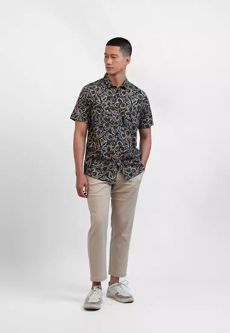 MOC Kemeja Lengan Pendek Pria NICHO - GREEN