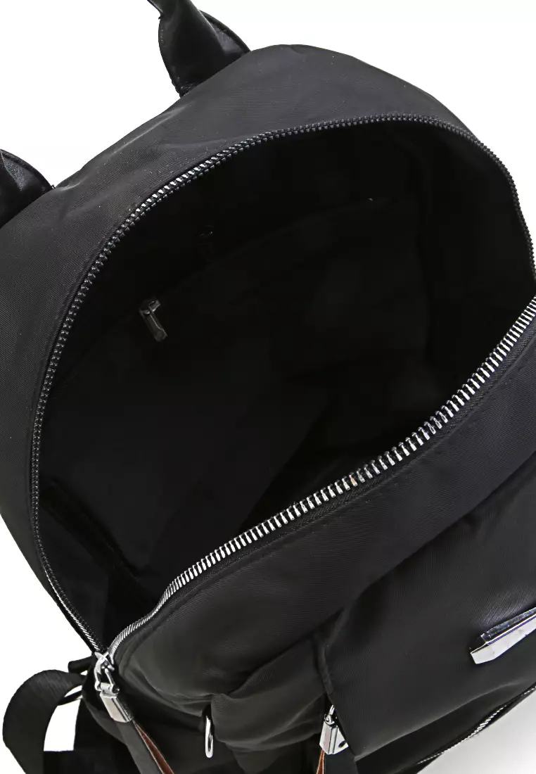 Cellyn Tas Ransel Wanita Plain Motive Backpack Many Pocket Material Nylon ORIGINAL - Black