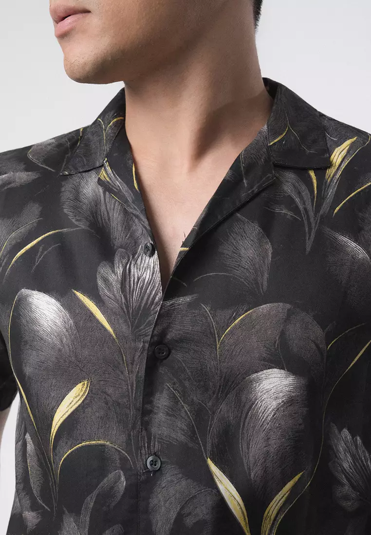 Black Magnolia Hawai Printing Shirt SS